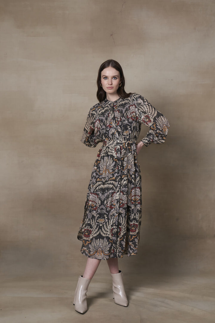 Sequined Patterned Dress - Mildred Hoit