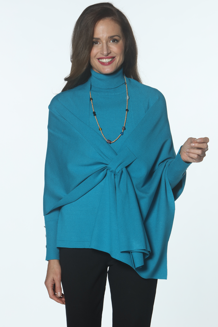 Knit Shawl in Peacock - Mildred Hoit