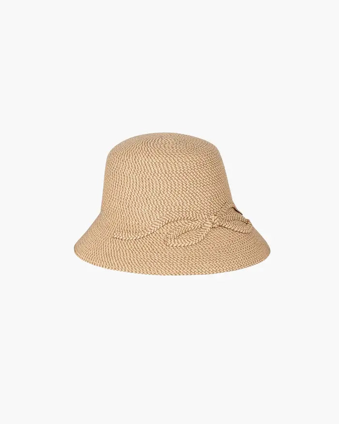 Eric Javits Bow Cloche Hat in Peanut - Mildred Hoit