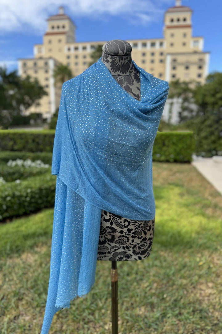 Sparkle Shawl in Ocean Blue - Mildred Hoit