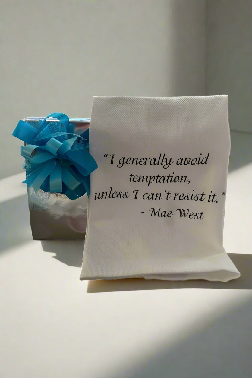 "I generally avoid temptation, unless I can't resist it." Dish Towel