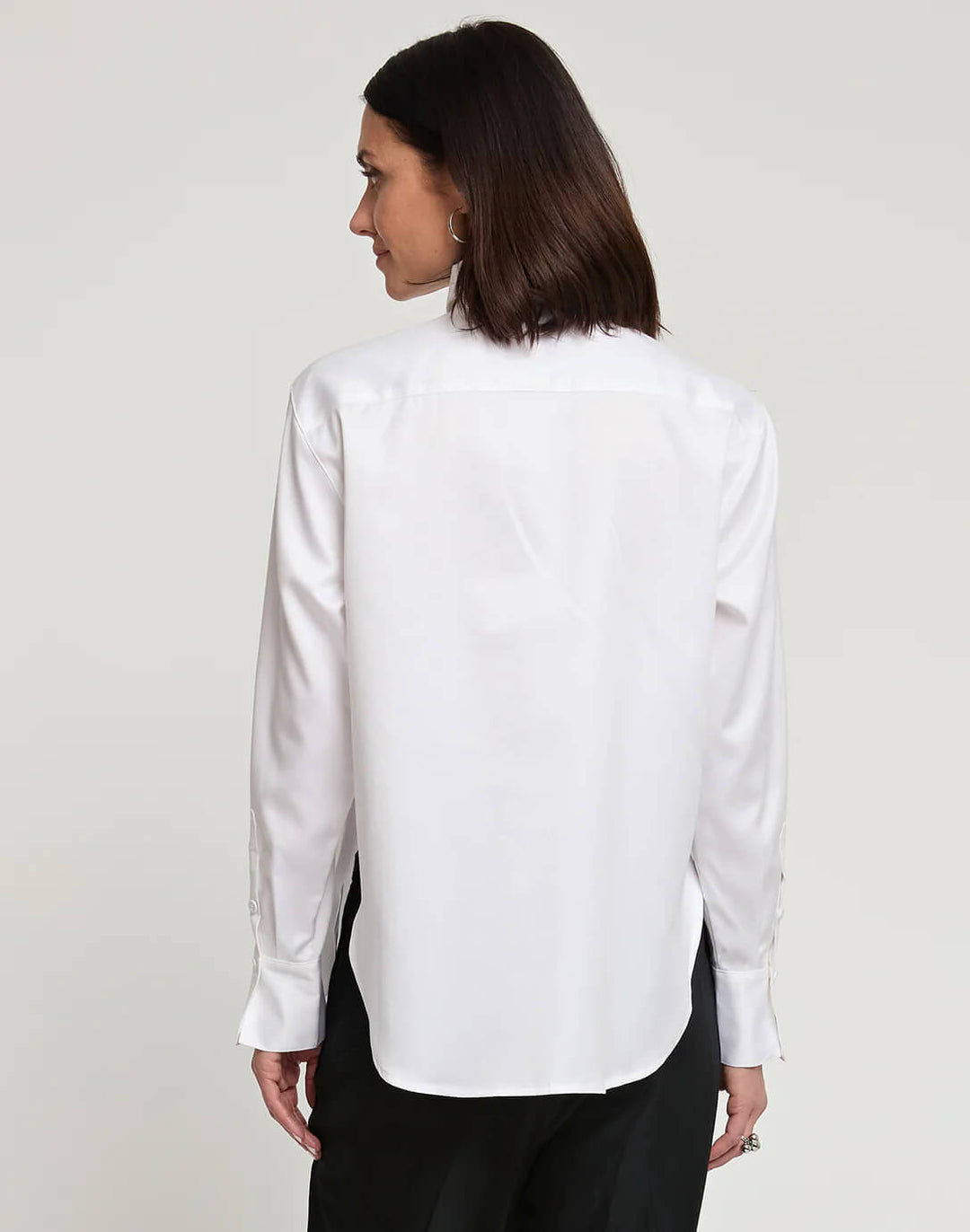 Hinson Wu Halsey Satin Cotton Shirt in Cloud - Mildred Hoit