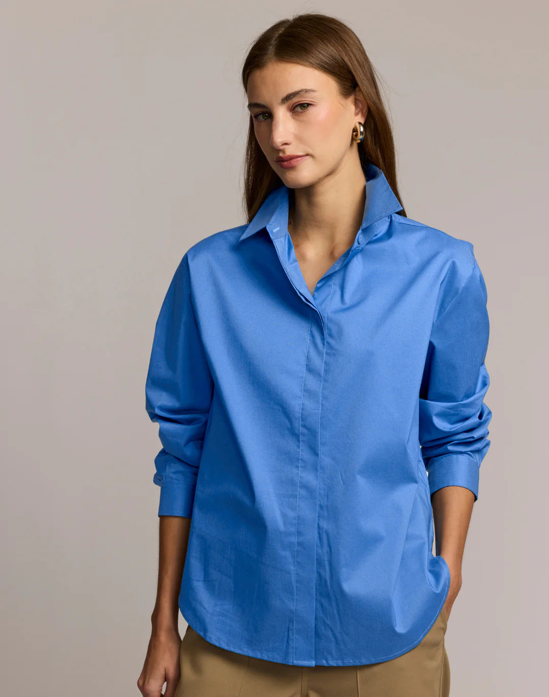 Juliana Long Sleeve Shirt in Lake Blue