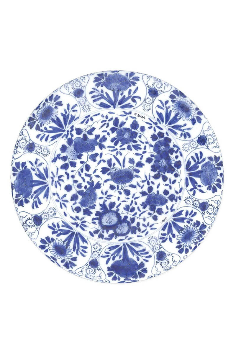 Caspari Delft Paper Dinner Plates in Blue - Mildred Hoit