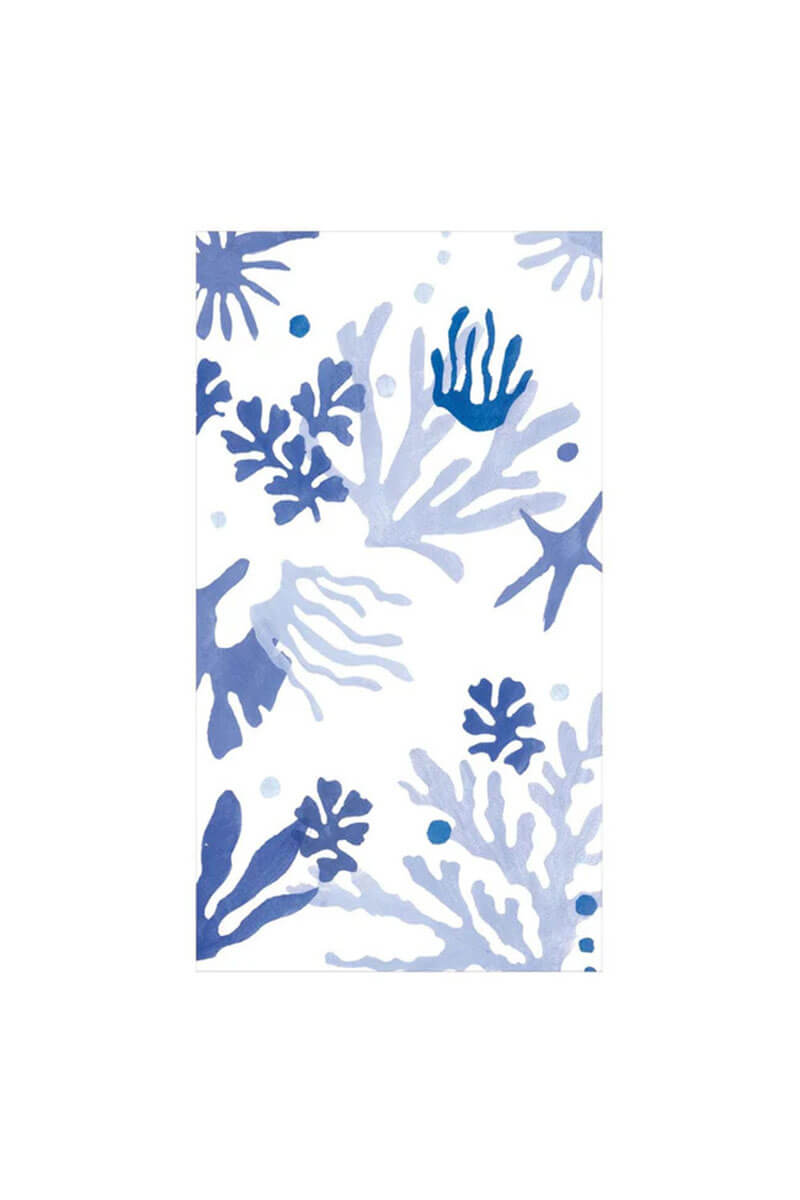 Caspari Matisse Guest Towel Napkins in Blue - Mildred Hoit