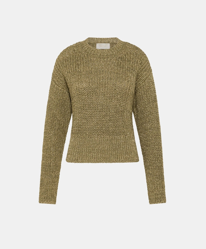 Momoni Edulis Sweater in Cob Stitch in Verde - Mildred Hoit