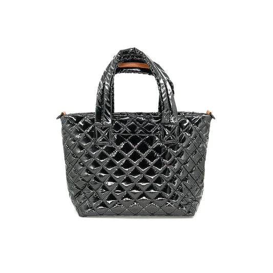 Quilted Bag in Black Patent - Mildred Hoit