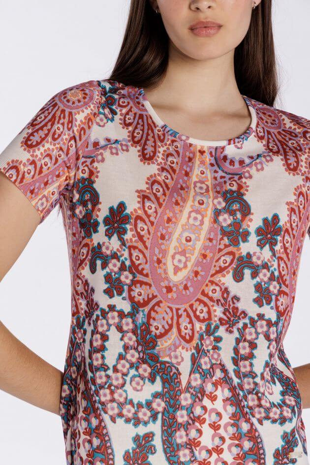 Paisley Printed Twinset in Coral - Mildred Hoit