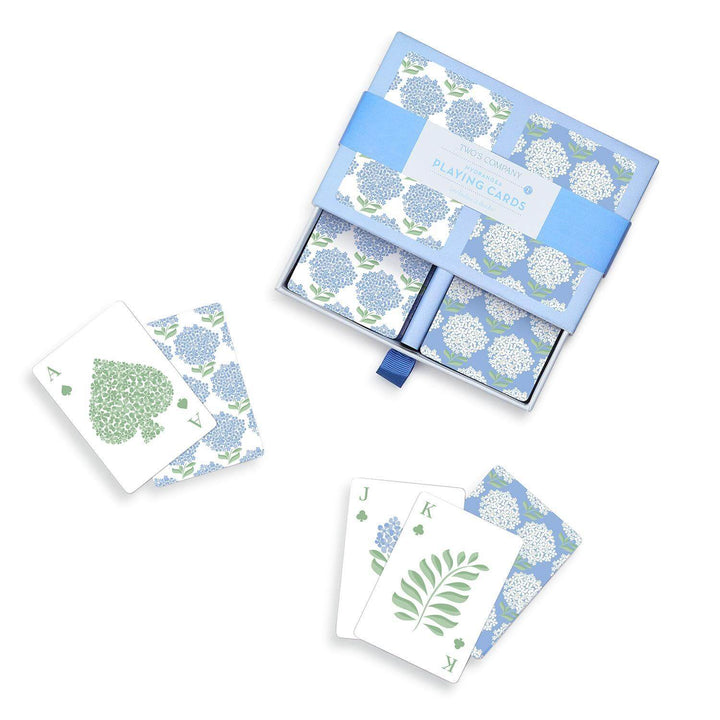 Hydrangea Double Deck Textured Playing Cards in Gift Box - Mildred Hoit