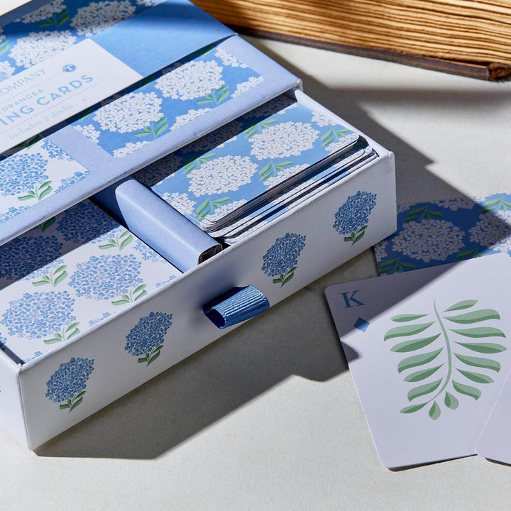Hydrangea Double Deck Textured Playing Cards in Gift Box - Mildred Hoit
