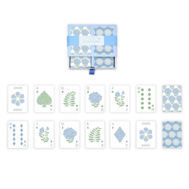 Hydrangea Double Deck Textured Playing Cards in Gift Box - Mildred Hoit