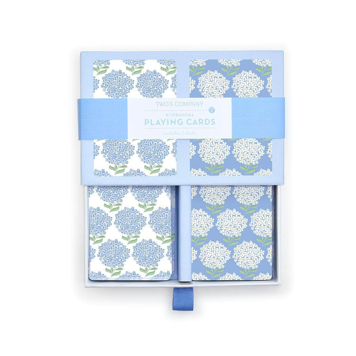 Hydrangea Double Deck Textured Playing Cards in Gift Box - Mildred Hoit
