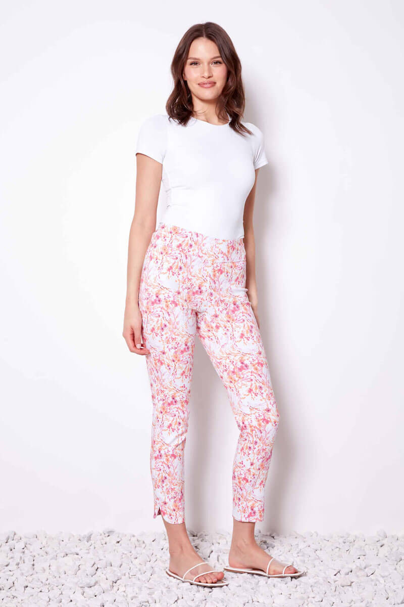 Up! Ginger Petal-Slit Techno Ankle Pant - Mildred Hoit