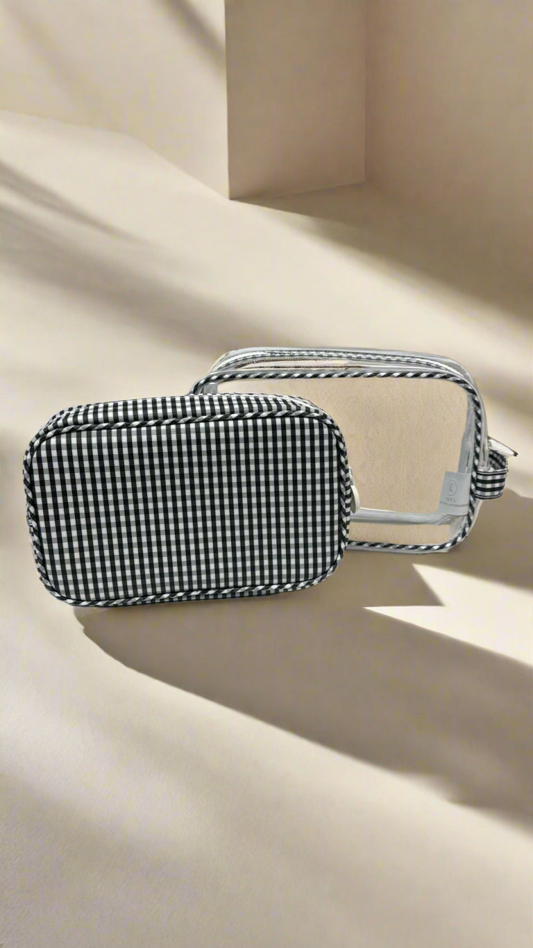 Duo Gingham Clear - Gingham Black Toiletry Bag - Mildred Hoit