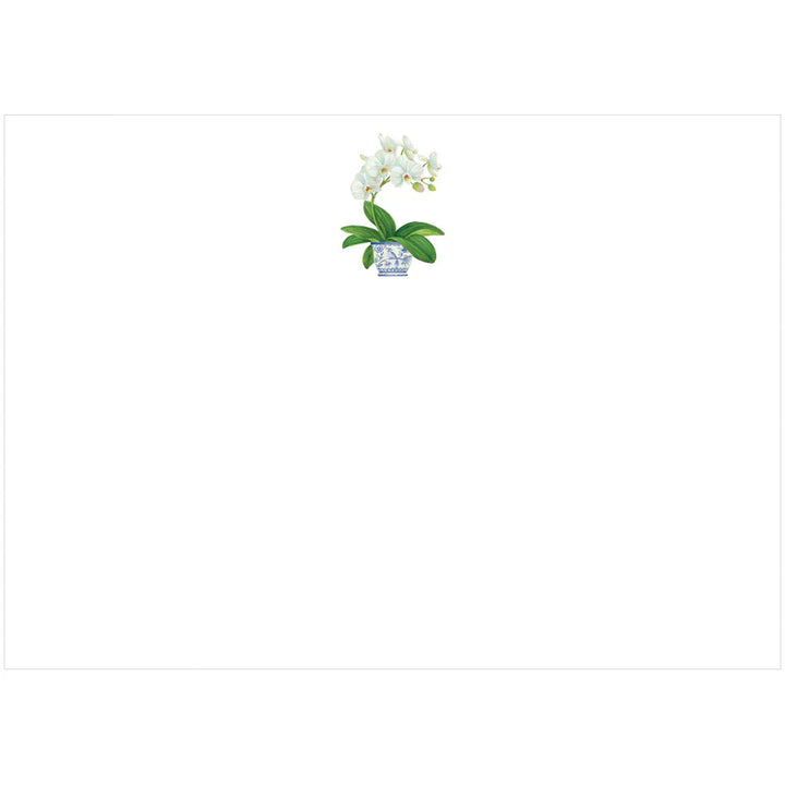 Caspari White Orchid Correspondence Cards - Mildred Hoit