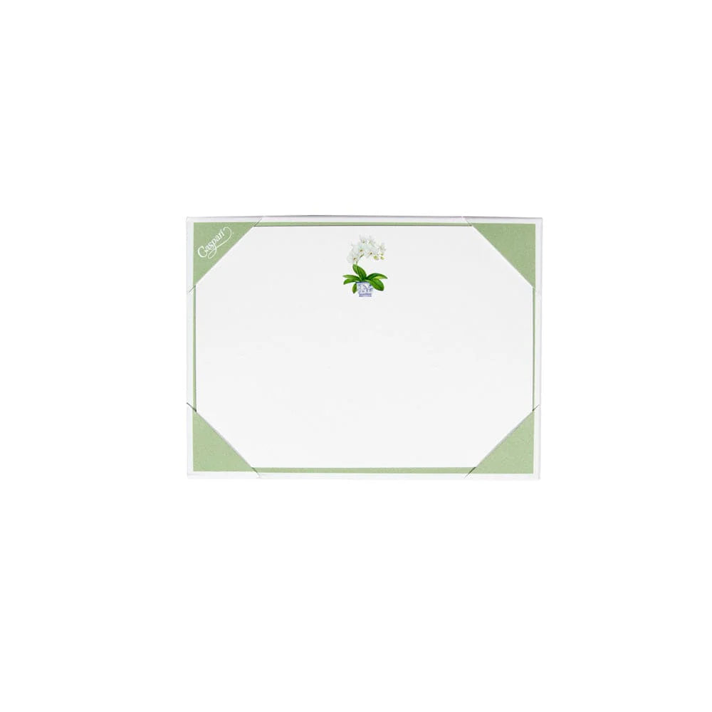 Caspari White Orchid Correspondence Cards - Mildred Hoit