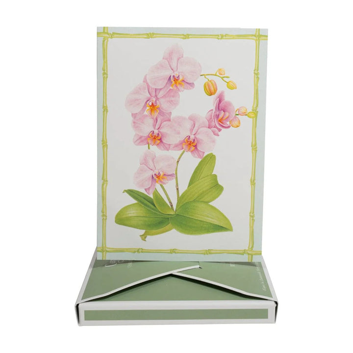 Caspari Orchid Conservatory Boxed Note Cards - Mildred Hoit
