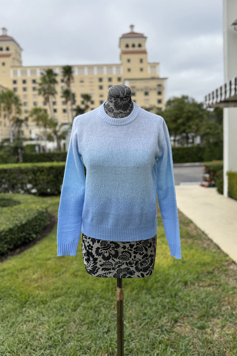 Alashan Dip Dye Sweater in Blue and White - Mildred Hoit