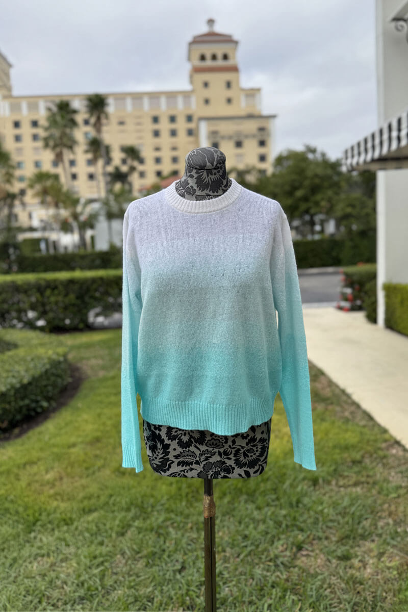 Alashan Dip Dye Sweater in Teal - Mildred Hoit