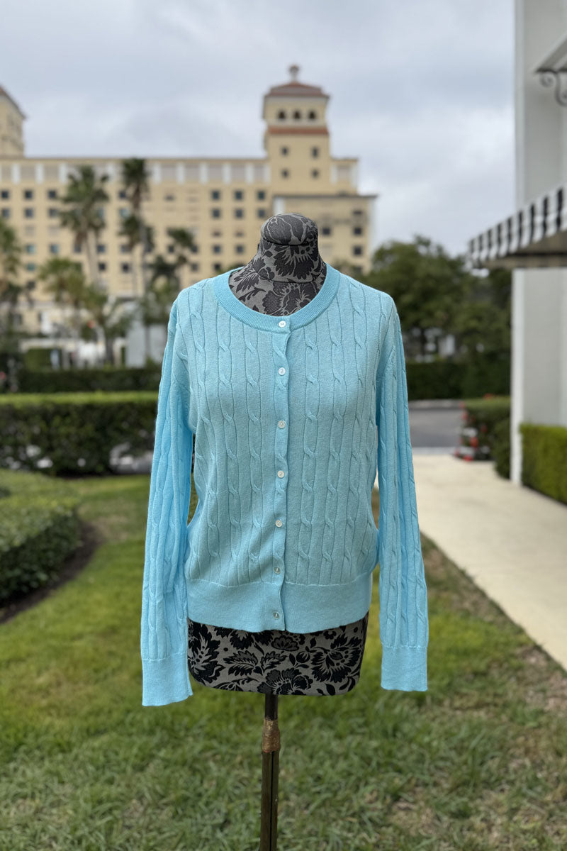 April Cable Sweater in Aegean - Mildred Hoit