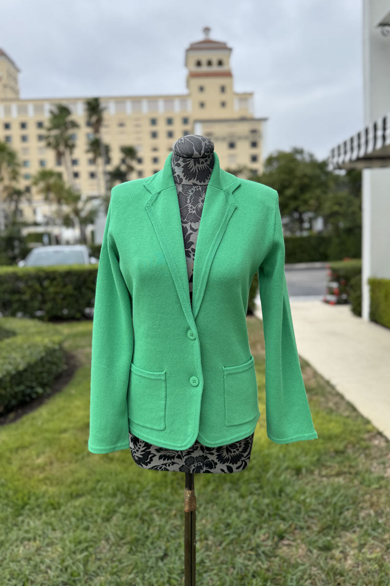 Notch Collar Blazer in Rolling Green - Mildred Hoit