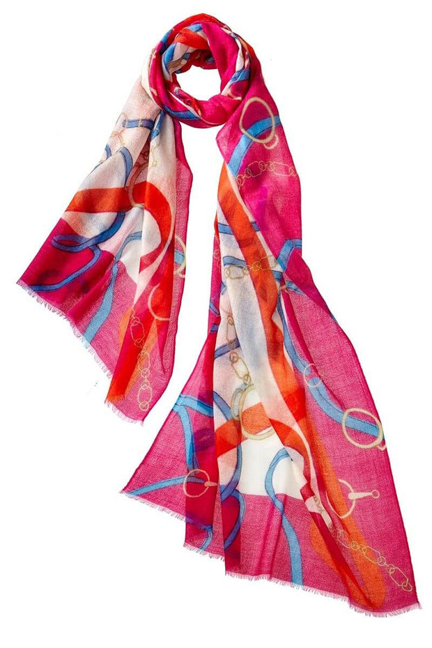 Cavallo Cashmere Printed Shawl - Magenta available at Mildred Hoit in Palm Beach.