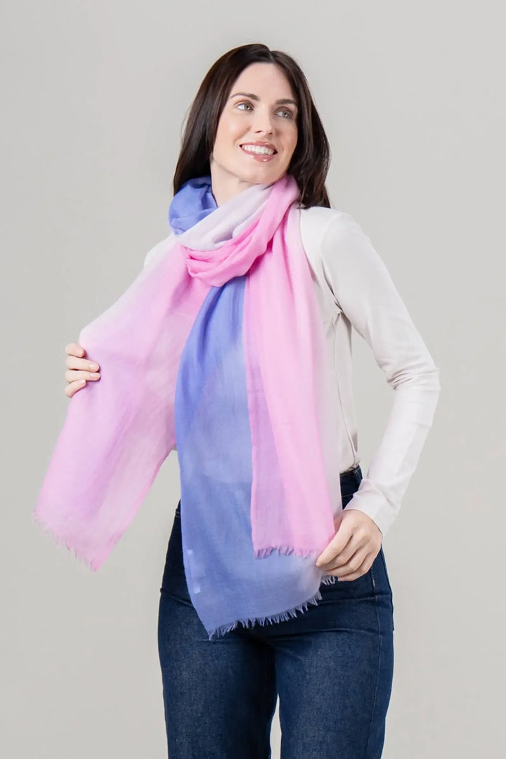 Ombre Featherweight Cashmere Scarf in Dawn and Dusk - Mildred Hoit