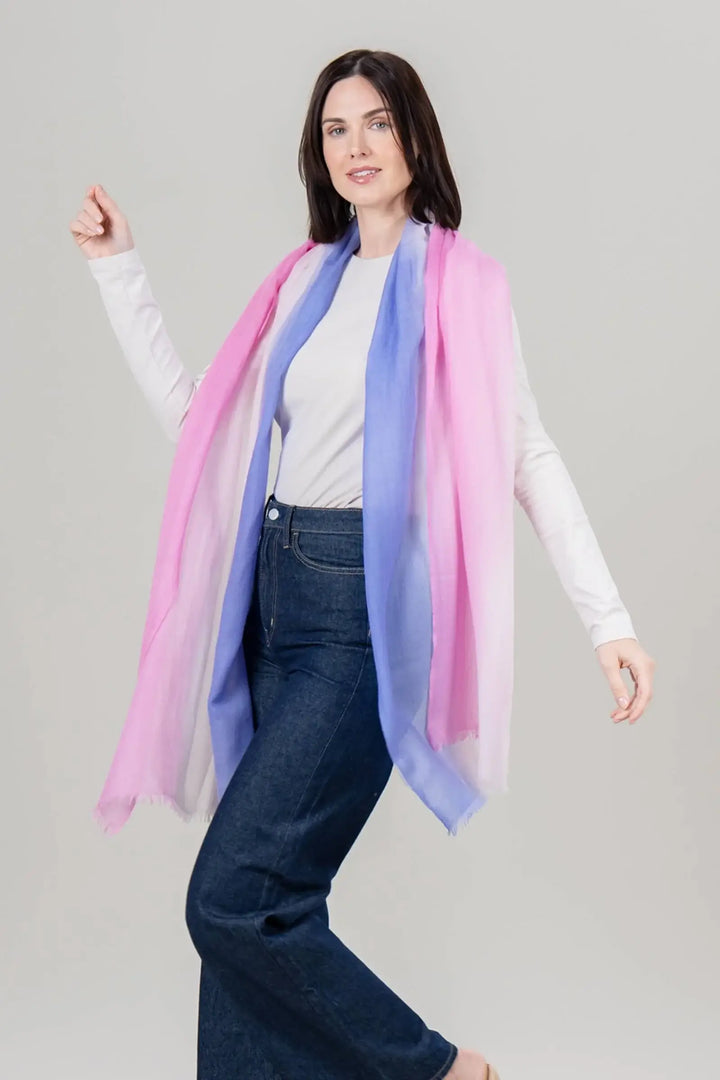 Ombre Featherweight Cashmere Scarf in Dawn and Dusk - Mildred Hoit