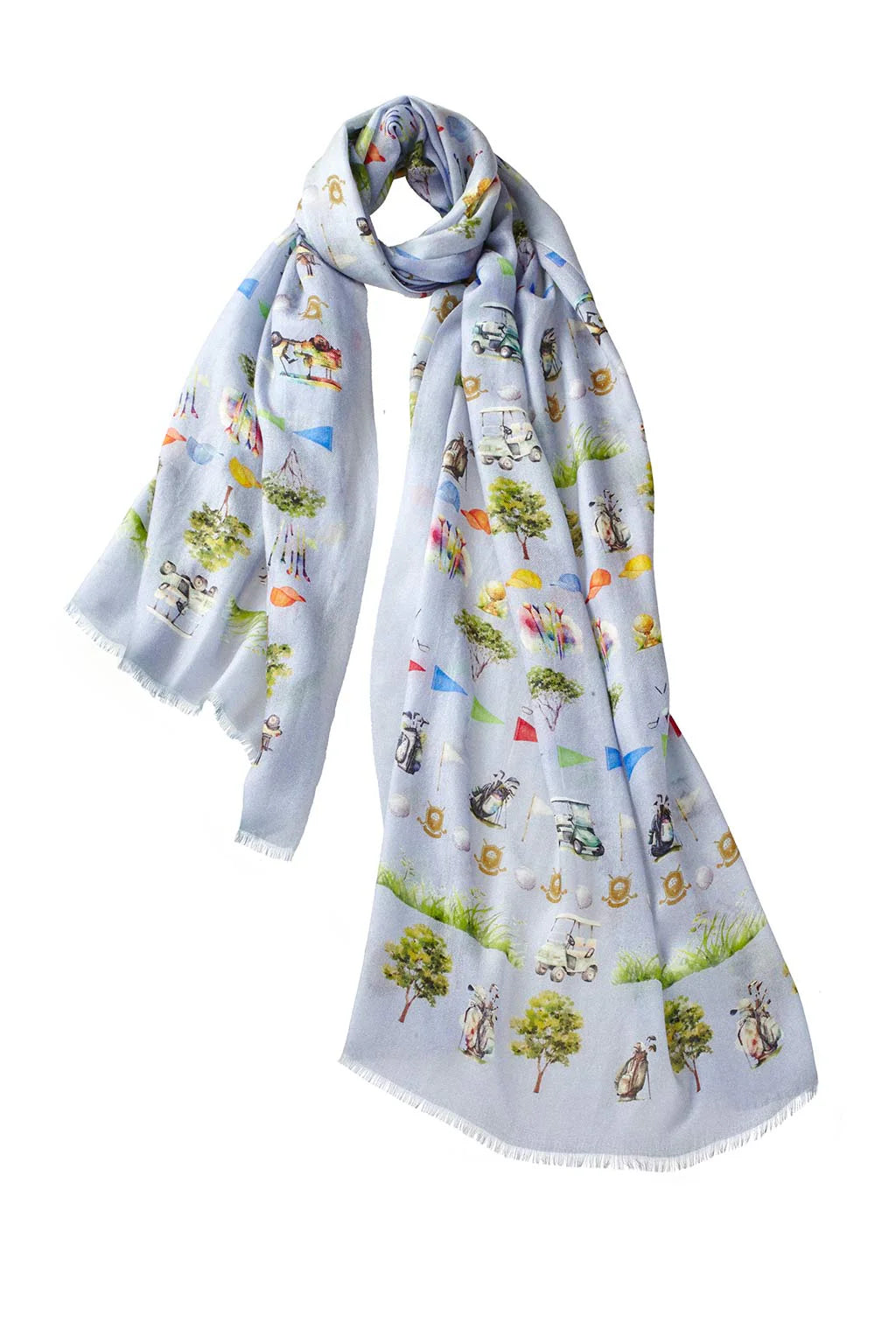 Tee Time Shawl in Blue - Mildred Hoit