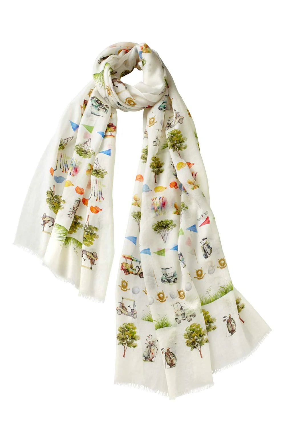 Tee Time Cashmere Shawl in Ivory - Mildred Hoit