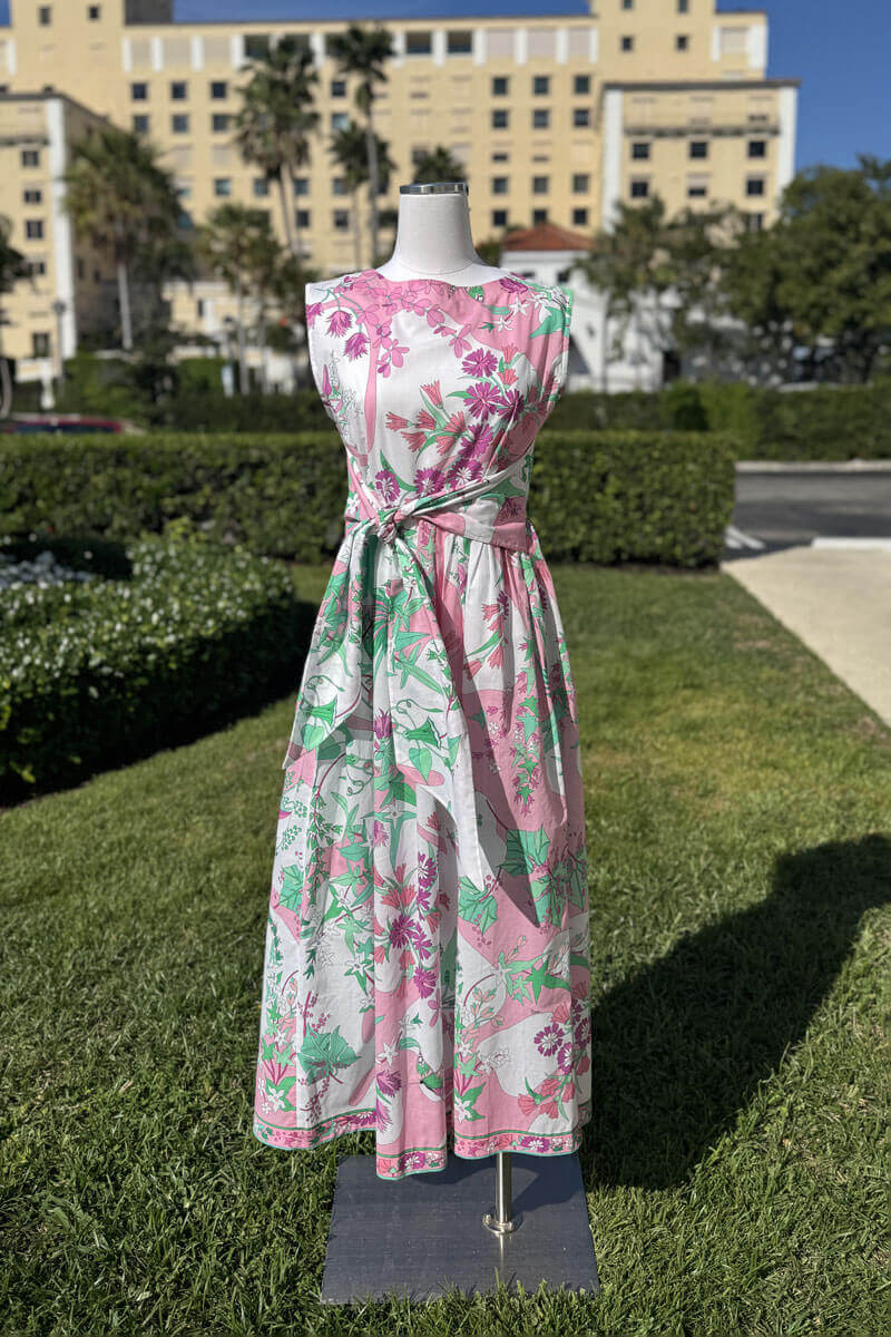 Averardo Bessi Sleeveless Tie Front Maxi Dress in Meeting 006 - Mildred Hoit