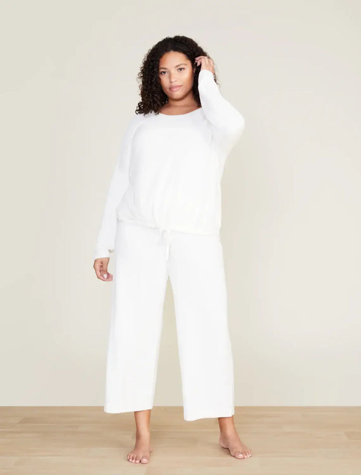 CozyChic Ultra Lite Slouchy Pullover in Pearl - Mildred Hoit