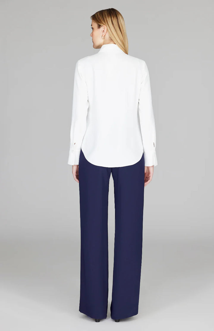 Emmelle Luxurious Crepe Tailored Button Down Blouse - Mildred Hoit