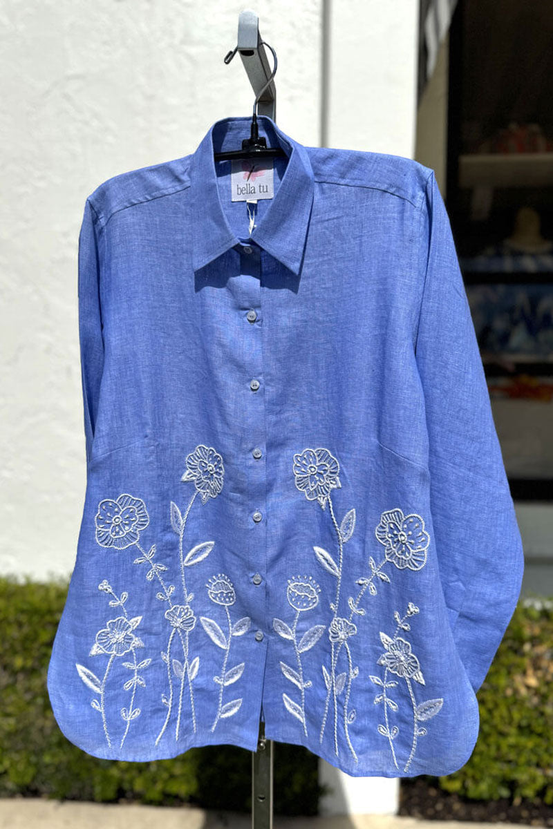 Bella Tu Climbing Flowers Top in Mulberry - Mildred Hoit