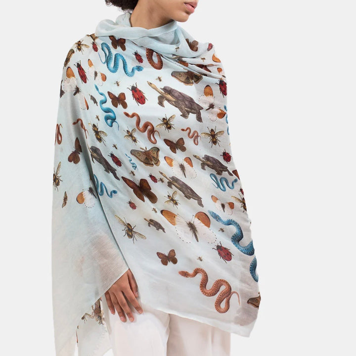Jungle Dance Blue Scarf - Mildred Hoit