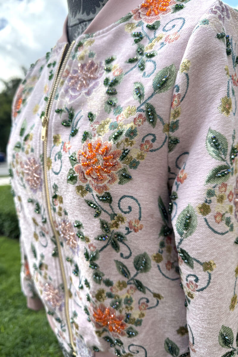 Mariovins Embroidered Zippered Jacket - Mildred Hoit