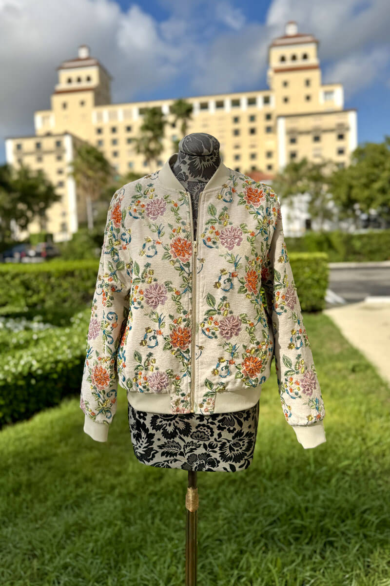 Anais Embroidered Zippered Jacket - Mildred Hoit