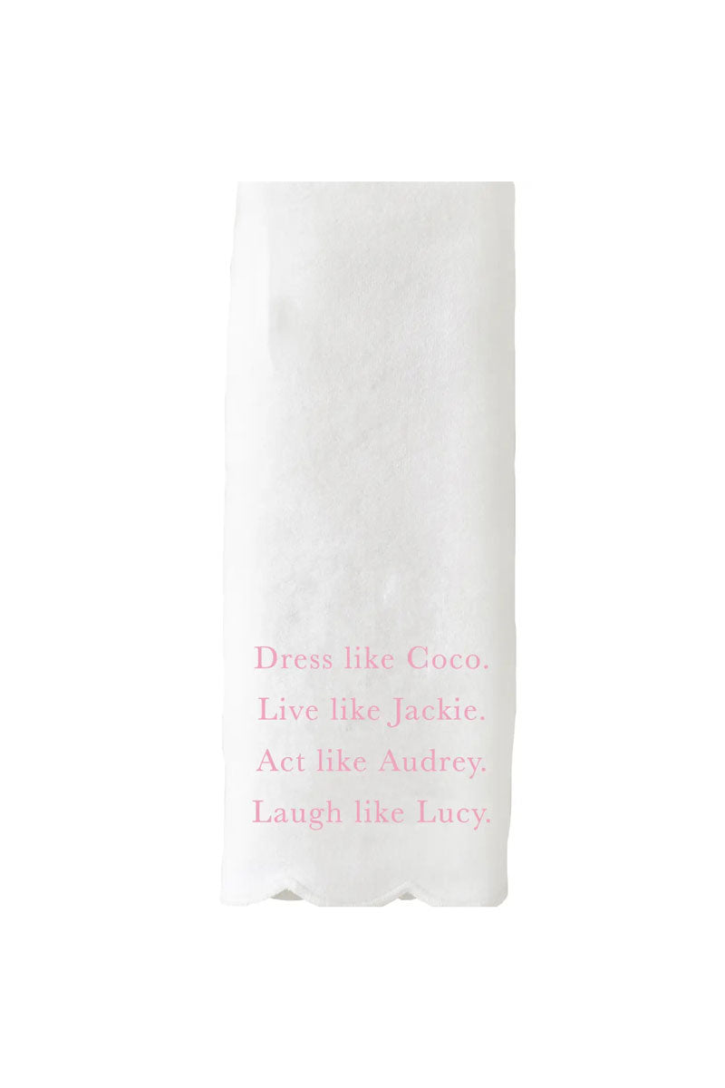 Dress Like Coco Pink Scalloped Guest Towel