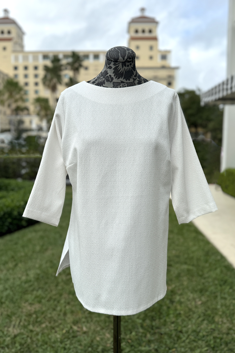Emmelle 3/4 Sleeve Pearl Pique Top - Mildred Hoit