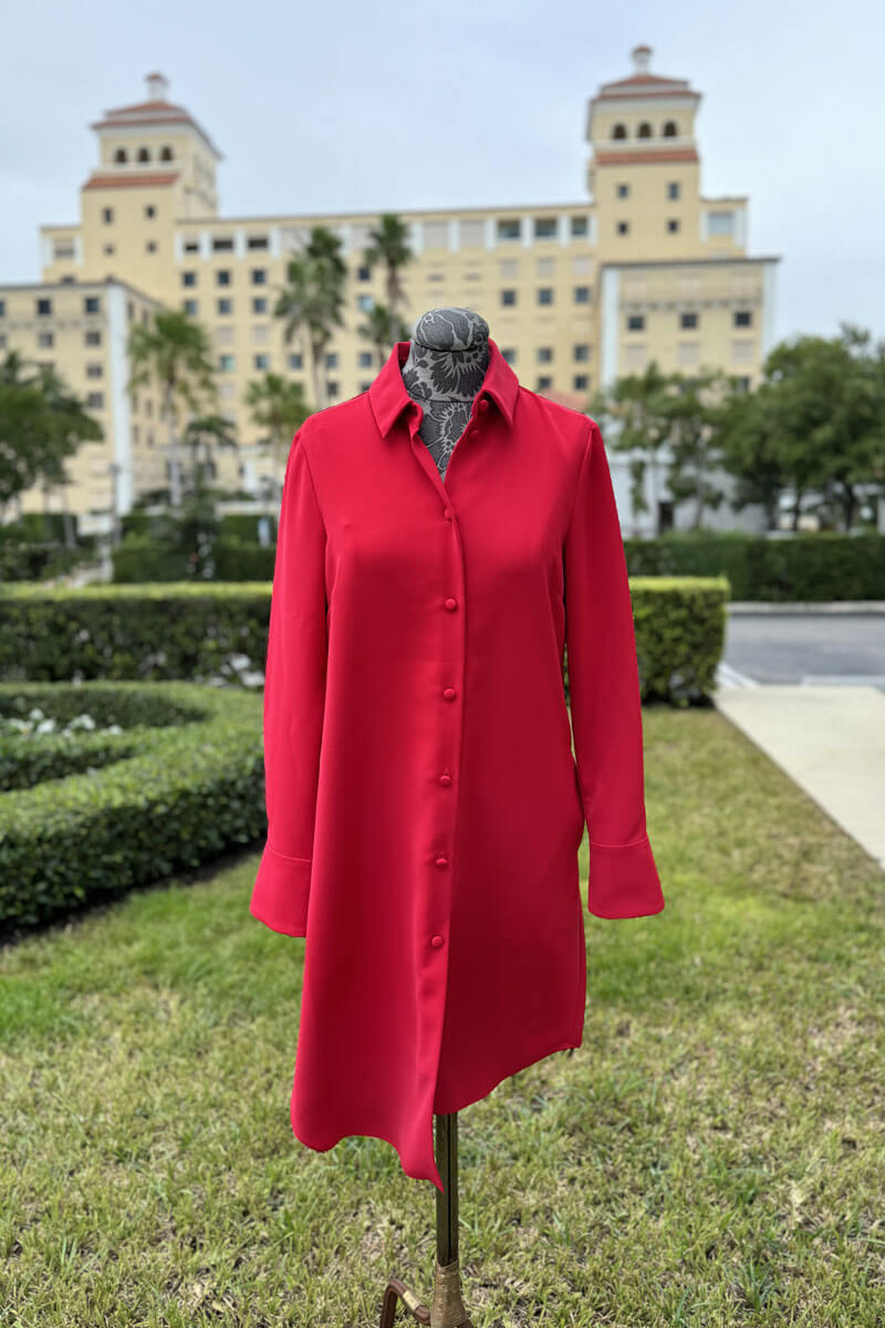 Emmelle Luxurious Crepe Dress in Ruby - Mildred Hoit