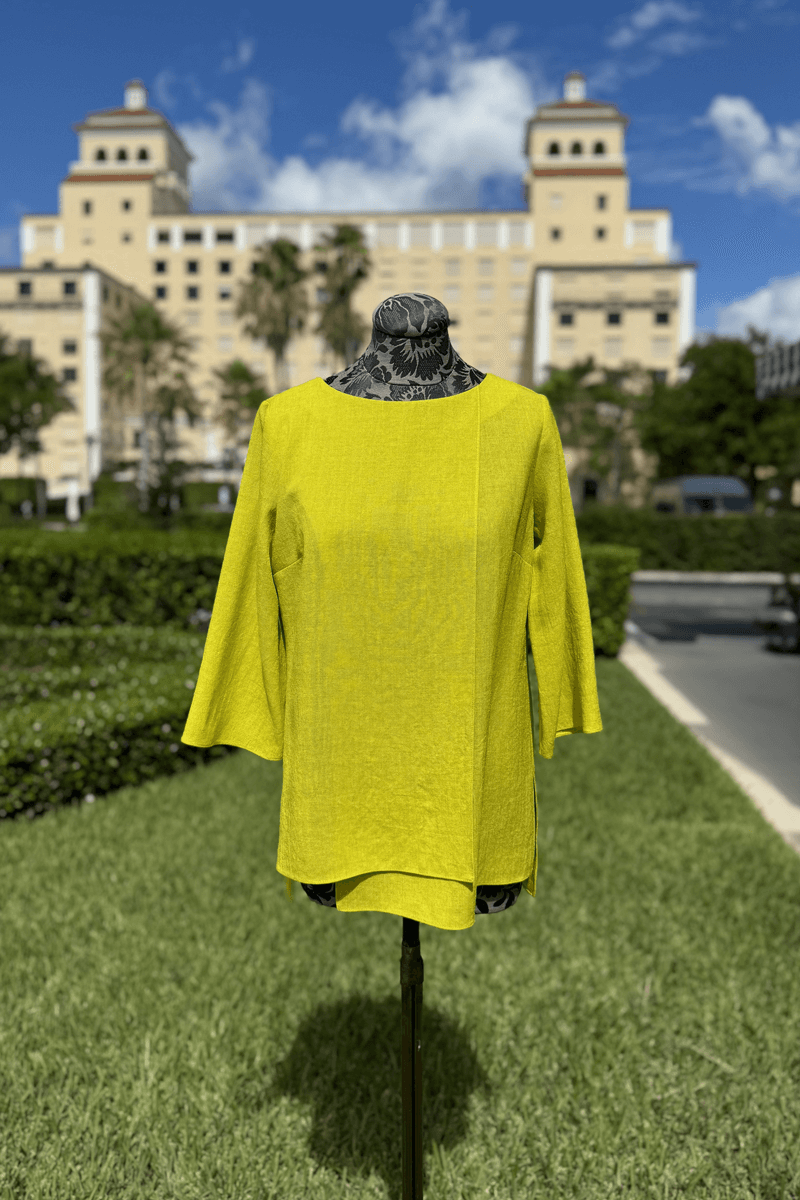 Emmelle Layered Front Microlinen Tunic - Citrus - Mildred Hoit