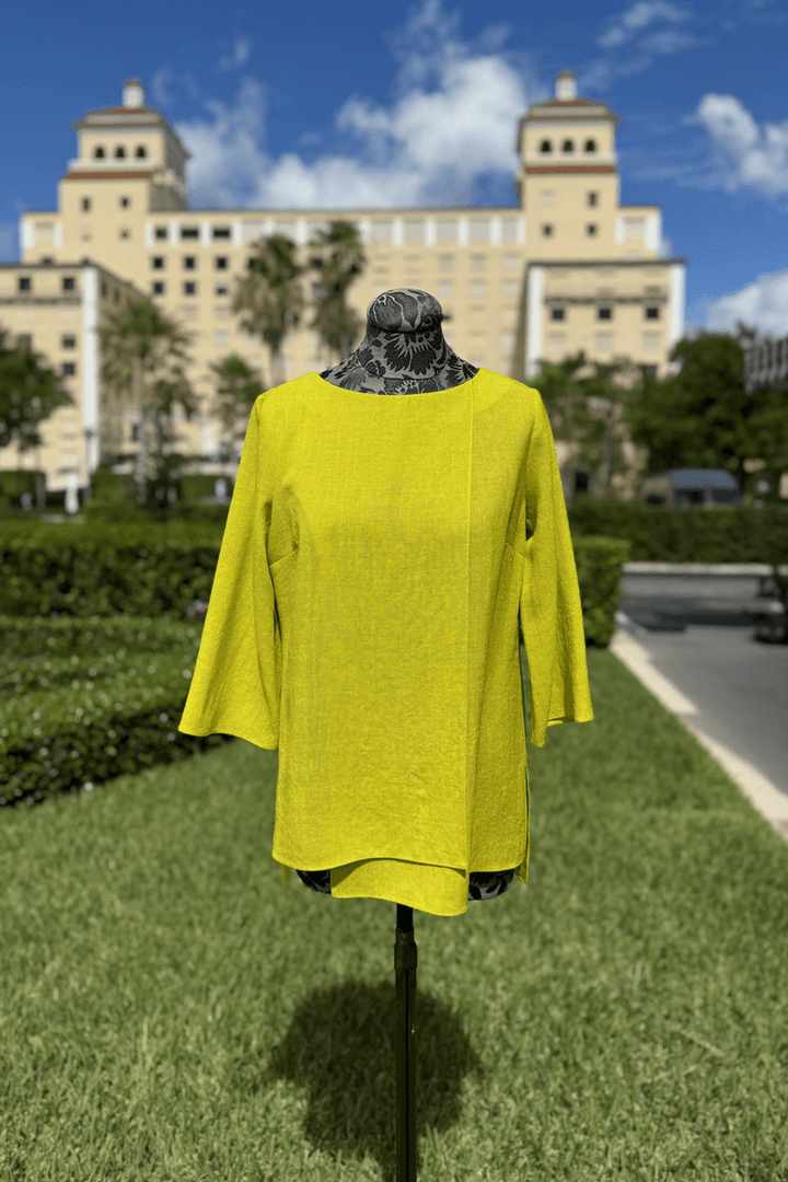 Emmelle Layered Front Microlinen Tunic - Citrus - Mildred Hoit
