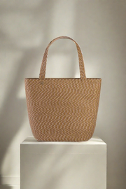 Eric Javits Squishee Tote II in Tabac Speckle available at Mildred Hoit in Palm Beach.
