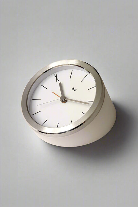 Silver Executive Alarm Clock available at Mildred Hoit in Palm Beach.