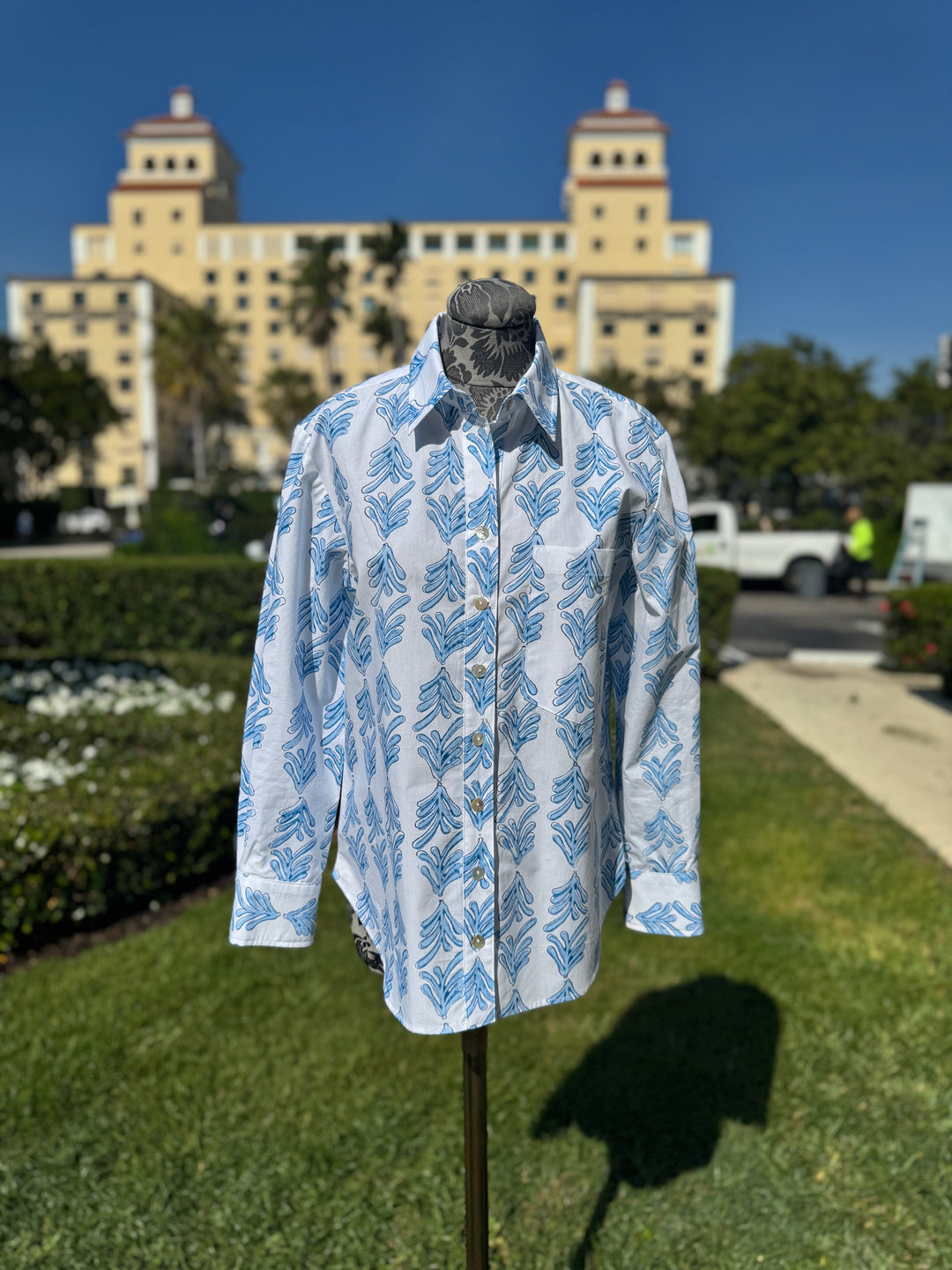 Finley Andie Blouse in Palmetto Blue - Mildred Hoit