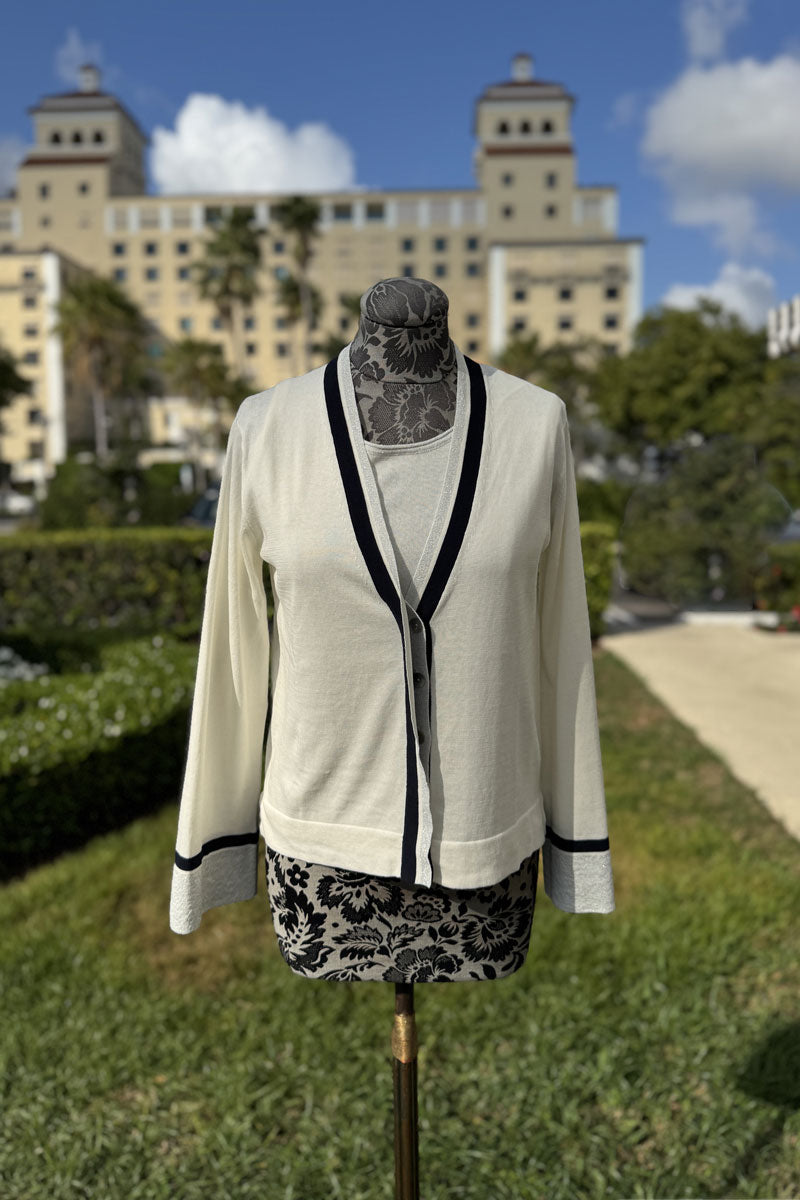 Flora Fedi Latta Blue and Lurex Sweater Set - Mildred Hoit