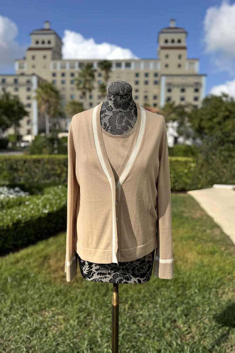Flora Fedi Corda, Latte, and Lurex Sweater Set - Mildred Hoit