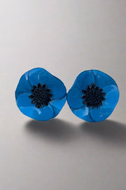 French Anemone Earrings in Blue