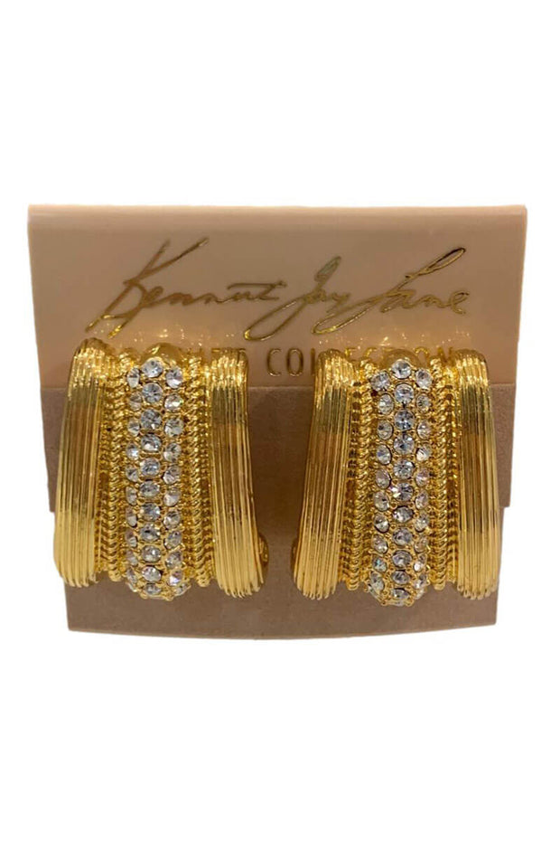 Kenneth Jay Lane Gold and Crystal Earrings