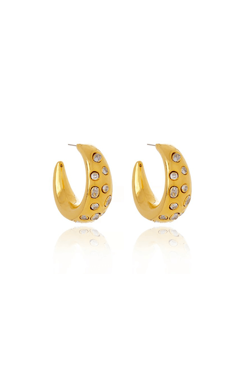 Gold and Crystal Earrings - Mildred Hoit